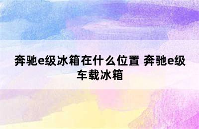 奔驰e级冰箱在什么位置 奔驰e级车载冰箱